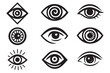 © Mostafizur - vision logo concepts with eye designs, spiral, rays, and geometric shapes, modern eye logos, visual identity, eye symbol set