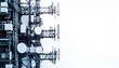 © Amira - Telecommunication tower with antennas and equipment against white background