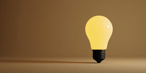 Wall Mural - light bulb on orange background