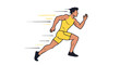 © abdulhamid - Man Running with Yellow Speed Lines