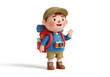 © Myowin - 3D Cute Cartoon Traveler with Backpack and Camera.