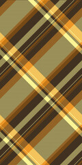 Poster - Diagonal plaid pattern in warm autumnal hues.  Brown, orange, and beige stripes create a textured, stylish design ideal for textiles, fashion, or website backgrounds.
