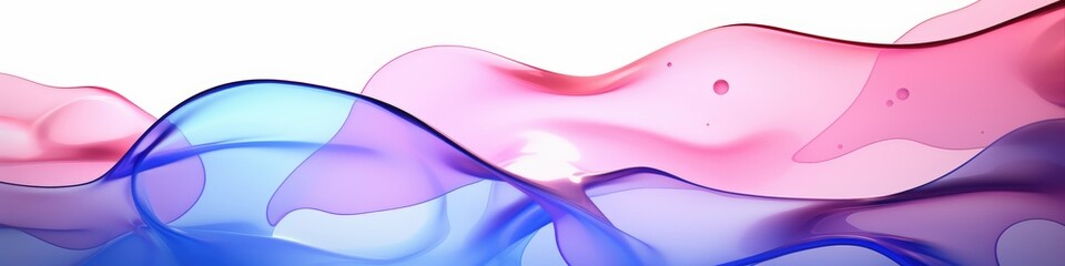 Poster - Abstract flowing waves in pink and blue hues blend smoothly, creating a dynamic and fluid visual effect.