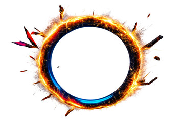 Wall Mural - Ring of Sparklers with Glowing Embers and Flying Debris PNG