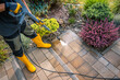 © Tomasz Zajda - Person Cleaning Paver Stones in Garden With Pressure Washer on Sunny Day