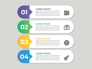 Wall Mural - business infographic design template vector with icons and 4 four options or steps. can be used for 