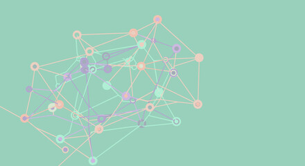 Dynamic abstract network visualization digital space graphic design modern environment top-down perspective connectivity concept. Vector illustration