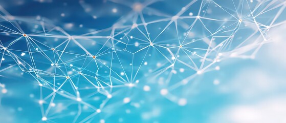 Abstract Network Design In Light Blue Background