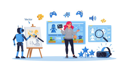 Digital creation process with artificial intelligence and human designer
