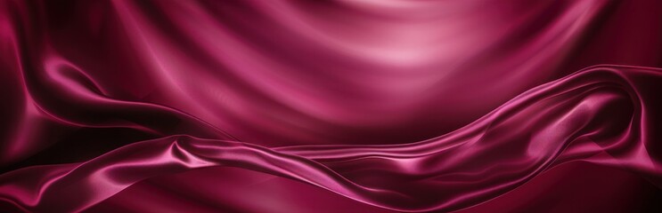 Wall Mural - Pink Silk Cloth on dark shadow Background.