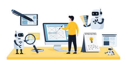 Collaborative digital design process facilitated by automation and ai assistance