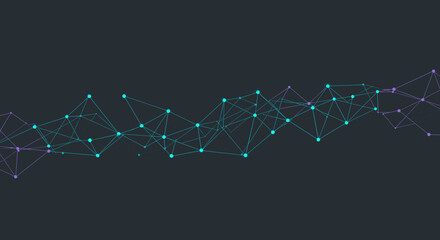 Dynamic network visualization digital space graphic representation modern environment abstract view technology concept. Vector illustration