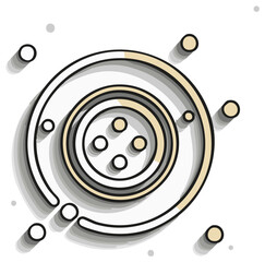 Wall Mural - Abstract Circular Design with Contrasting Circles and Shadows