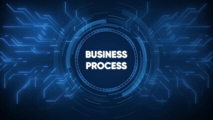 Abstract futuristic design of business process concept with circuit board connections