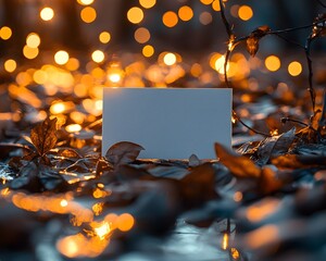 Wall Mural - autumn gift card with warm golden sunlight