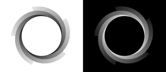 Wall Mural - abstract background with lines in circle. art design spiral as logo or icon. a black figure on a whi