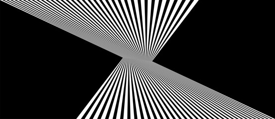 Wall Mural - Abstract background with lines pattern. Perspective grid vector. White lines on the black background.