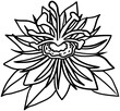 © Deanna - Passion Flower Vector Outline Line Art Drawing