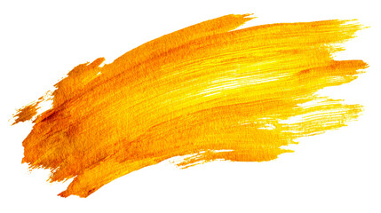 Wall Mural - orange paint stroke textured splash on transparent background