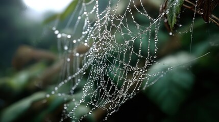spider web with dew