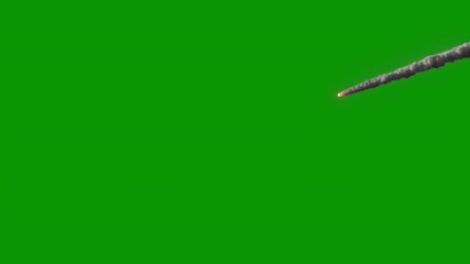 Wall Mural - distant meteor 005 coming in from space and flying toward earth impact, 4k 24p, green screen for tra