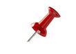 © MDABUUSUF - Closeup of a red push pin, a common office supply used to attach paper to a board isolated on transparent background
