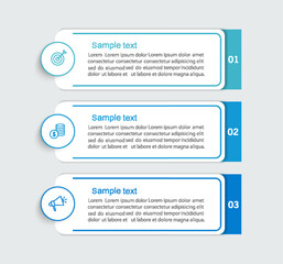 Wall Mural - business infographic template with 3 options or steps