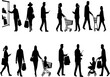 © Mohamed - several people, shopping - vector silhouettes