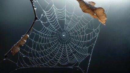 Dew-kissed spiderweb