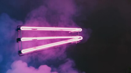 Wall Mural - two neon lights are shining through purple smoke, creating a dreamlike and ethereal atmosphere, perf