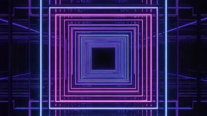 Wall Mural - glowing neon lines form a captivating tunnel effect, immersing viewers in an abstract realm of vibra