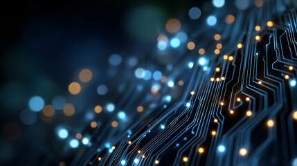 Canvas Print - digital circuitry's embrace: delve into the intricate world of digital circuitry, where illuminated 