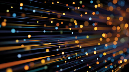 Canvas Print - dynamic digital network: a captivating visual symphony of illuminated particles and streaks, evoking