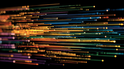 Canvas Print - dynamic data flow: an abstract depiction of interconnected data streams, characterized by vibrant li