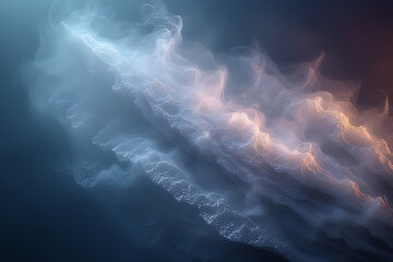 Wall Mural - Gray and white cloud formation conveys surreal and dramatic atmosphere of natural power, generative AI