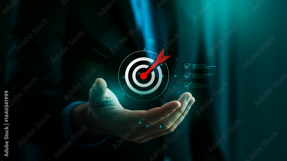Business goal setting and strategic success concept with businessman ...