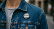 © robbi - Happy Thursday Button on Denim Jacket