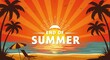 © Akash - Tropical beach scene with palm trees and sun setting over the ocean signaling the end of summer