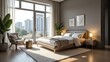 © Dallia - Modern bedroom with panoramic city views.