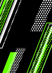 Wall Mural - Geometric abstract with green accents