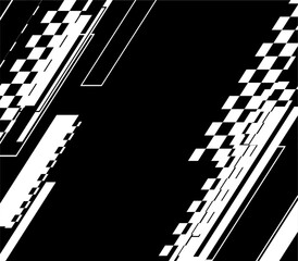 Wall Mural - Black & white abstract geometric pattern
