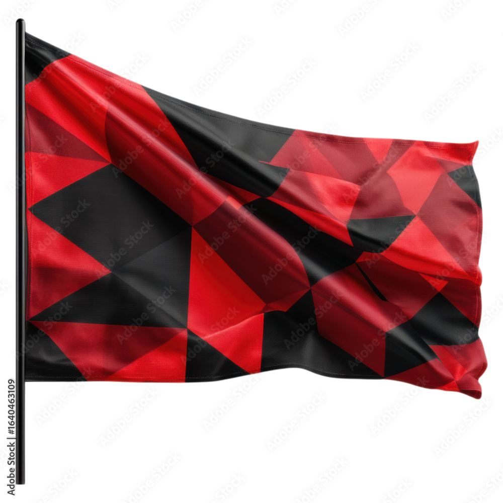 Geometric Pattern Flag Mockup with Bold Colors and Unique Design Stock ...