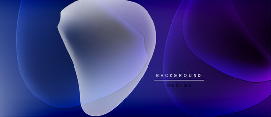 Wall Mural - abstract fluid shapes, blue purple gradients. modern design, smooth transitions, elegant backdrop fo