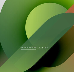 Poster - Abstract design features overlapping green shapes. Gradient shades create depth, modern aesthetic. Text reads background design.