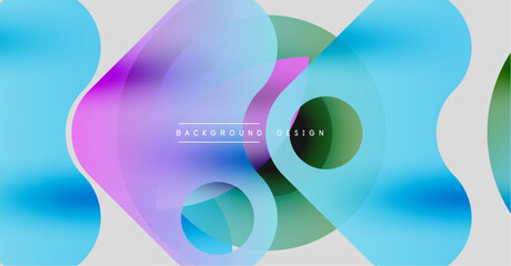 Poster - Abstract fluid shapes, vibrant colors blend. Modern design, smooth gradients create dynamic visual effect. Background suggests innovation, creativity.