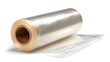 © Dream Frame  - Roll of clear plastic wrap on white background ready for use packaging material industrial supply
