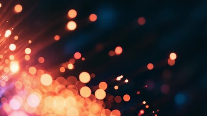 Canvas Print - fiber optic cable transmitting data with bokeh effect