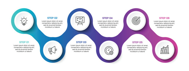 Wall Mural - steps business data visualization timeline process infographic template design with icons