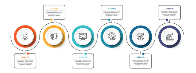 Wall Mural - steps business data visualization timeline process infographic template design with icons