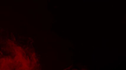 Wall Mural - red mist fog or smoke swirls and flows slowly on a black background. ideal overlay for bloody horror
